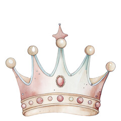 Princess Crown Clipart PNG – Watercolor Royal Crown Illustration, Cute Pink Tiara Clip Art, Fairytale Crown PNG © ThemeRage