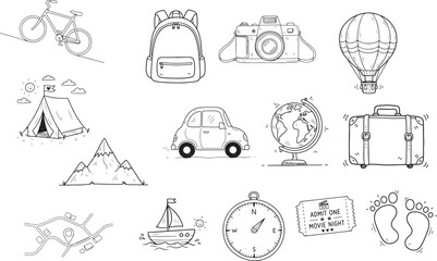 Travel and tourism themed icon collection