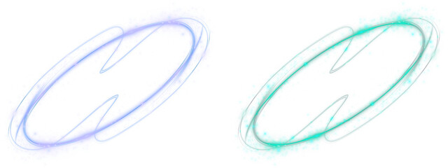 Two abstract glowing rings of light