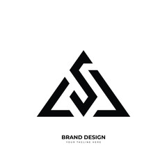 Letter As or Sa triangle modern monogram minimal logo