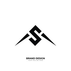 Letter As or Sa triangle stylish monogram minimal logo