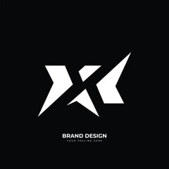 Letter X geometric creative abstract logo