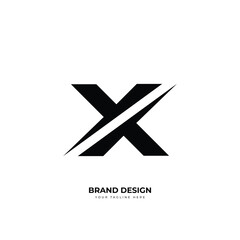 Letter X unique monogram modern logo