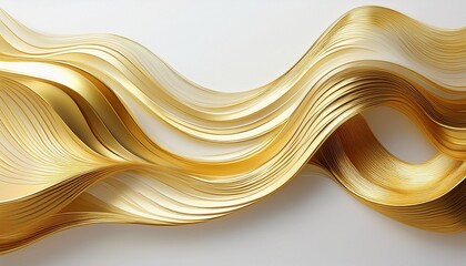 wavy luxury gold lines moving on white background