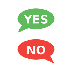 Yes and No Speech Bubble Icons