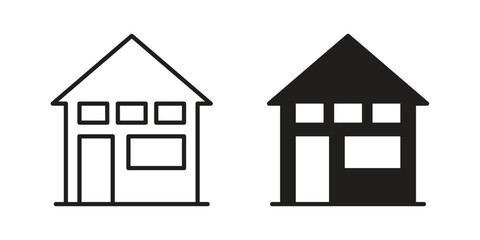 Real estate icon in trendy flat style design. Vector graphic illustration.