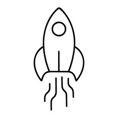 Rocket Outline Vector Icon for Innovation, Motivation, and Learning Progress