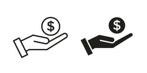 Savings icon in trendy flat style design. Vector graphic illustration.