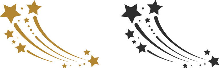 Gold and Black Shooting Star Swirls streak comet