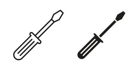 Screwdriver icon in trendy flat style design. Vector graphic illustration.