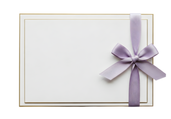 Lavender bow on a certificate, a thoughtful present