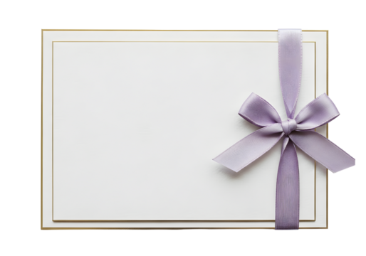 Lavender bow on a certificate, a thoughtful present - Powered by Adobe