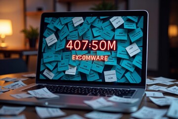 Laptop Held Hostage by Ransom Notes and Glitching Password Countdown Timer