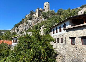 Obraz premium A view from the historic town of Pocitelj in Bosnia and Herzegovina