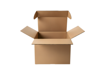 Open empty cardboard box, ready for shipping