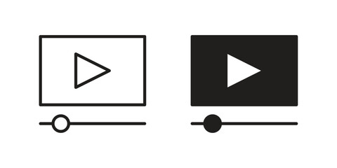 Video tutorial icon in trendy flat style design. Vector graphic illustration.