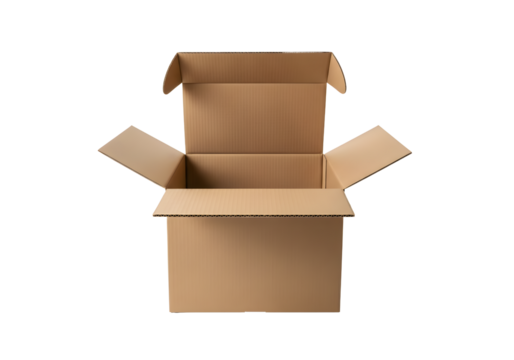 Open empty cardboard box, ready for shipping - Powered by Adobe