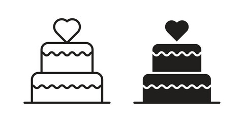Wedding cake icon in trendy flat style design. Vector graphic illustration.