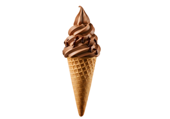 Delicious chocolate ice cream cone for summer
