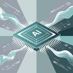 Abstract flowing lines and curves in a minimalist rgb color illustration