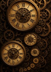 Fototapeta premium Vintage clockwork gears design