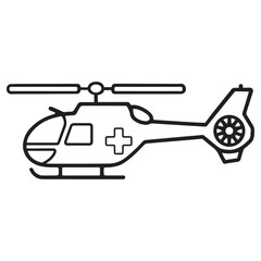 Ambulance helicopter icon with a cross symbol on the side
