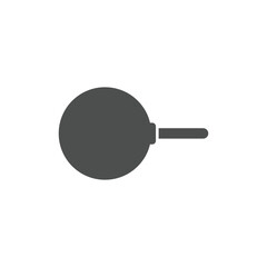 Vector silhouette of a frying pan or skillet, symbolizing cooking, kitchen utensil, meal preparation, and culinary equipment.