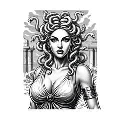 Medusa fantasy character Engraving