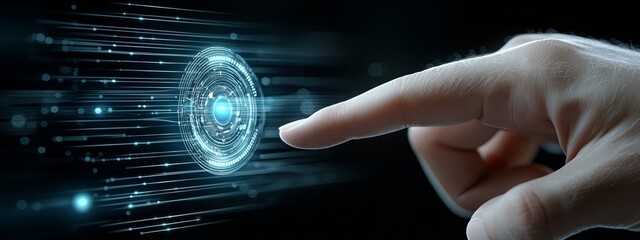 Artificial intelligence concept with digital brain, neural network connections, and futuristic technology interface.