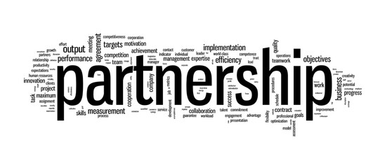 PARTNERSHP black word cloud on transparent background