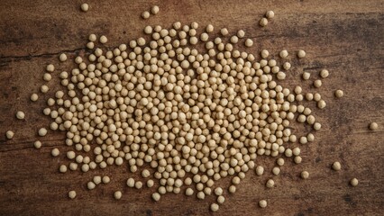 Small white peppercorns arranged on a wooden surface with the number "1861" formed by some of the peppercorns.