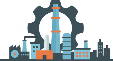 vector illustration of a factory