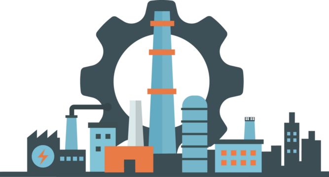 vector illustration of a factory