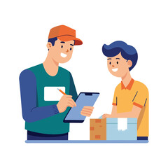 Customer signing for parcel on digital pad