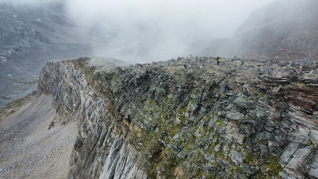 Aerial view of the italian alps in tirol