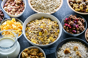 Composition with different sorts of breakfast cereal products
