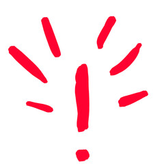 Red Exclamation Mark Symbolizing Joy and Idea