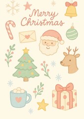 Naklejka premium Festive holiday cheer illustration