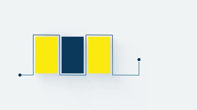 Modern business infographic template with 5 options or steps. 5 steps template animation. Exploration. Sequence options 4K video.