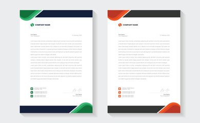 corporate modern letterhead design template with yellow, blue, green and red color. creative modern letter head design template for your project. Modern Business Letterhead Design Template