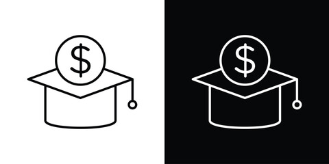 Scholarship fund icon concept symbol design. logo template EPS