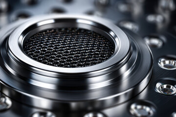 Close-up of detailed metal machinery in an industrial setting, highlighting precision engineering