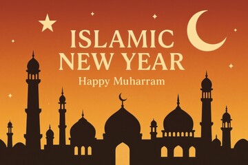 Islamic New Year celebration illustration.