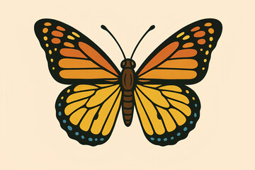 Obraz premium Colorful Monarch Butterfly Vector Illustration – Flat Style Design butterfly vector illustration