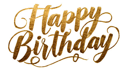 Golden Happy Birthday Calligraphy