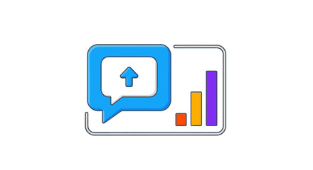 Business Growth and Communication Analytics Icon.