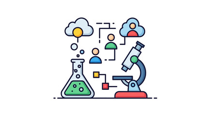 Scientific Research and Collaboration Illustration.