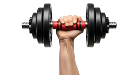 Hand holding a dumbbell