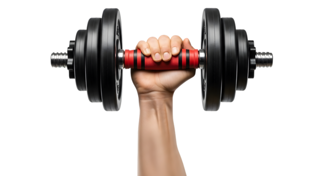 Hand holding a dumbbell