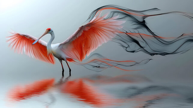 Roseate spoonbill art